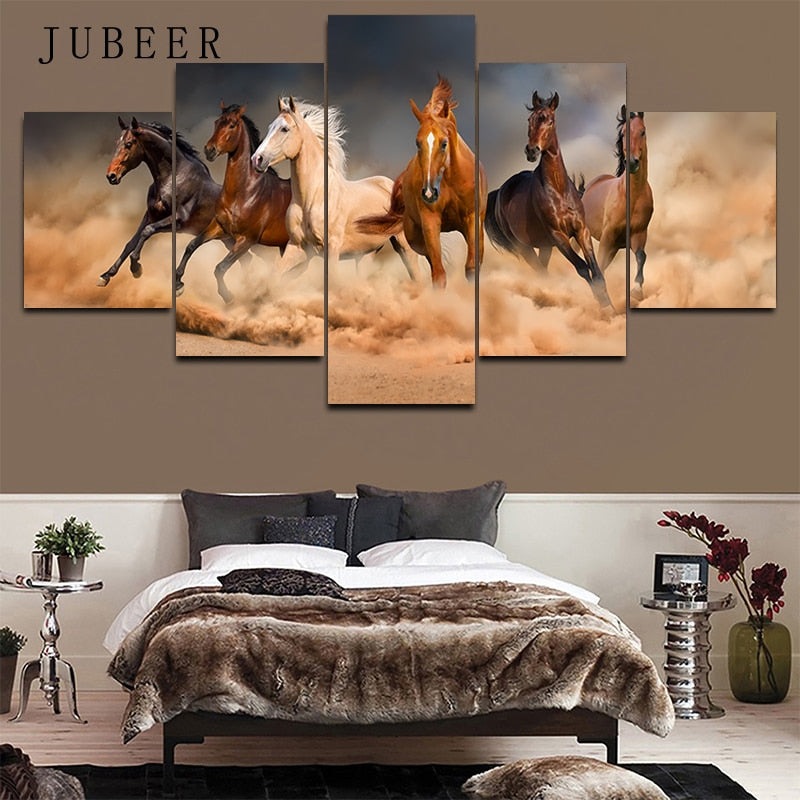 5 Pieces Horse Wall Art Canvas Painting on The Wall Many Horses Decoration Pictures Posters  for Living Room No Frame Ptints | Canvas For Good - Affordable Wall Art