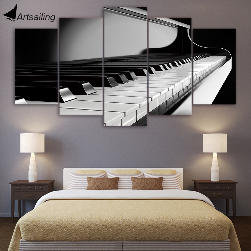 HD Printed 5 Piece Canvas Art Piano Keys Painting Music Instrument Wall Pictures for Living Room Modern Free Shipping CU-1637C | Canvas For Good - Affordable Wall Art